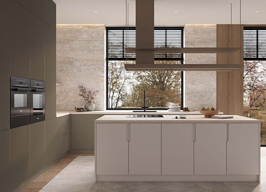 Albero kitchen island and tall units