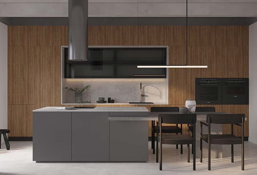 Amalia kitchen with dark island