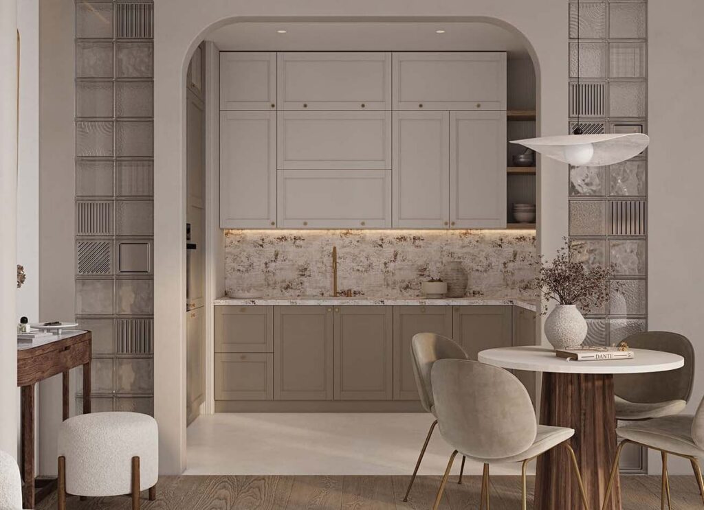 Amalia kitchen with arched alcove